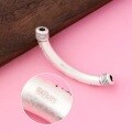 wholesale Fine Silver S999 Curved Tube with Chinese Character "Fu" for DIY Handcraft Beading Bracelet and Accessories-0-2