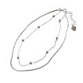 wholesale S925 Sterling Silver YH624 Korean Style Fashionable and Unique Double-Layer Beaded Snake Chain Anklet for Women-0-4