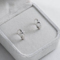 wholesale S925 Sterling Silver Korean Style Fashion Minimalist Smooth Four-Pointed Star Ear Clasp Ear Jewelry for Women M05406-0-3