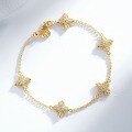 24K Gold-Plated Vajra Five-Flower Bracelet with Full Diamond Inlay-0-3