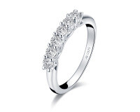 S925 Sterling Silver Rectangular Bevel-Cut Zircon Ring, Fashionable Luxury-Size S [Clearance Sale with Free Shipping]  US Size 9.5