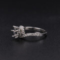 wholesale 9K/10K/14K/18K Gold Light Luxury Classic Six-Prong Round Twist Shank Diamond Engagement Ring Setting for Women-0-1