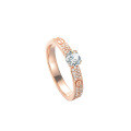 wholesale S925 Sterling Silver Rose Gold Plated 05 Carat Moissanite Ring, Fashion Versatile High-end Jewelry Wholesale-0-4