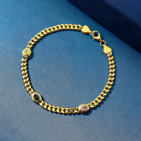wholesale Metal: S925 Silver Gold-Plated Zhu Zhifan Jewelry New Stylish Two-Tone Bracelet, Luxury European and American Minimalist Bracelet for Women-B061 Gold Colored Diamond Bracelet 17cm