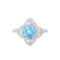wholesale S925 Sterling Silver Cloud-Patterned Ring, Light Luxury Top-Grade Ultra-Sparkling Zircon Rings, Lucky Four-Leaf Clover Vintage Ring-0-2