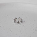 wholesale 925 Silver Ins Retro Starry Ring Women Small Unique Personality Fashion Minimalist Style Open Adjustable Index Finger Ring-0-2
