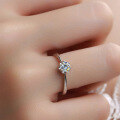 wholesale Sterling Silver D Color Moissanite Ring for Women, Small and Chic Design, High-End Feel, Gift for Girlfriend, Simple and Fashion-0-3