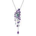 wholesale S925 Silver Designer Natural Amethyst Necklace, Starry Sky Sparkle High-End Sense Jewelry Brooch Pendant-0-4