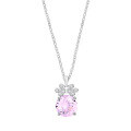 S925 Silver Pendant Necklace, Large Sparkling Starry Sky Cut Pink Diamond, Live Streaming Hit-0-3