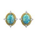 wholesale S925 Gold-Plated Silver Opal Dreamy Blue Palace Style Luxury Earrings, a Hot Seller on Xiaohongshu-0-4