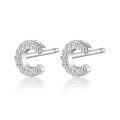 wholesale Metal material: 925 Sterling Silver Earring type: Stud Earrings Style: Luxury, High-end Feature: Inlaid with Zircon Design: 26 Letters Target audience: Women Use: Cross-border wholesale-0-7