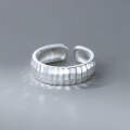 wholesale S925 Sterling Silver Fresh and Sweet Ins Style Exquisite Irregular Stepped Engraved Crease Ring R02870-0-3