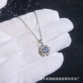 S925 Sterling Silver Moissanite Necklace with Rotating Heart Pendant-0-1
