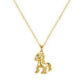 925 Sterling Silver Small Wooden Horse Necklace, 2025 New Women's Summer Pendant-0-18
