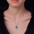 wholesale Sterling Silver ShiPei Jewelry New 925 Necklace for Women, European and American Retro Luxury 4ct Green Nano 9*11 Pearl Chain 40+5-0-2
