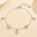 wholesale S925 Sterling Silver Full Inlaid Zircon Star and Moon Bracelet, Fresh and Sweet, Light Luxury Elegant High-End Sense Banquet Bracelet-0-1