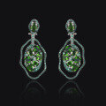 wholesale S925 Sterling Silver European & American Style Personalized Gemstone Earrings with Crystal Diopside, Luxurious and Whitening Earrings for Women-0-2
