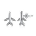wholesale S925 Sterling Silver Women's Small Airplane Design Earrings, Unique and Exquisite, Niche and Light Luxury Ins Style-0-5