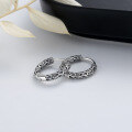 wholesale S925 Sterling Silver Ethnic Style Peace Pattern Ear Clasps, Retro Versatile Personality Fashion Minimalist Design Earrings-0-1