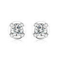 wholesale 18k Gold Plated Cultured Diamond Earrings, Au750 Gold Earrings, Round 03 Carat Diamond Earrings, Platinum-0-0