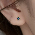 wholesale S925 silver mini synthetic opal earrings, Korean-style elegant mini student ear piercings jewelry M00541-0-11