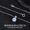 Sterling Silver Wholesale Blue Moissanite Pendant Necklace-0-0