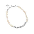wholesale S925 Sterling Silver YH015 Korean Version Ins Small and Luxe Design Natural Freshwater Pearl Rice Bead Bracelet for Women-0-5