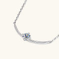 wholesale S925 Sterling Silver Korean Japanese Fashion Ins Style 05 Carat Moissanite Necklace for Women, Minimalist Dainty Pendant Collarbone Chain-0-1