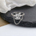 wholesale S925 Sterling Silver Trendy Tassel Ring/Meteor Chain Tassel Ring Fashion Euro-American Punk Style Band-0-3