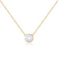 wholesale S925 Sterling Silver ins Style Natural Cream Blue Moonstone Necklace Gemstone Expanded Hole Long Link Chain Drop Shipping-0-4