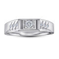 wholesale S925 silver men's wedding ring with precision-set zirconia, trendy silver jewelry, supports dropshipping for cross-border e-commerce in Europe and America-0-1
