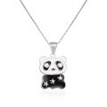 wholesale 925 Sterling Silver Cartoon Cute Panda Necklace for Women, Small Niche Design Oil-Drip Pendant, Cross-Border Animal Accessory-0-4