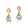 wholesale S925 Sterling Silver with Topaz Accent, Japanese and Korean New Fashion OL Teardrop Earrings Light Luxury Style Wholesale-0-5