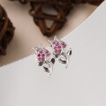 wholesale Sterling Silver Rose with Zircon Ear Studs, Korean Style Minimalist Earrings for Women, Fresh and Delicate Jewelry Wholesale-0-1