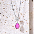 wholesale S925 Silver Cultivated Six-Ray Star Ruby Pendant Fashion Light Luxury Jewelry Gemstone Necklace Pendant-0-2