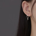 wholesale 990 Sterling Silver Minimalist Rope Knot Hoop Earrings New Petite Ear Clasp M03001-0-10