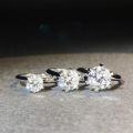 wholesale 925 Sterling Silver Women's Classic Six-Prong Moissanite Ring D Color VVS1 1 Carat 2 Carat 3 Carat Moissanite Ring-0-0