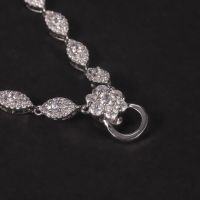wholesale S925 Sterling Silver Full Diamond Universal Necklace, High-End Jewelry, Versatile Collarbone Chain with Gemstone Inlays, All-Purpose Necklace-New version universal necklace (excluding pendant)