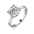 S925 Silver Four-Claw 2-Carat Moissanite Solitaire Engagement Ring-0-4