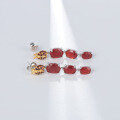 wholesale S925 Silver Designer-style Unique Red Agate Insect Design High-end Natural Gemstone Earrings Ear Drops-0-1