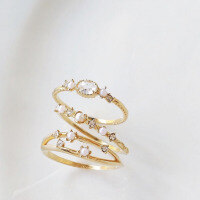 wholesale S925 Silver Japanese Light Luxury Natural White Crystal Pearl Ring for Daily Wear Factory Wholesale-Pearl Ring Size 10