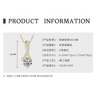 S925 Silver 3-Carat D Color Moissanite Teardrop Necklace Geometric Choker-1-carat Infinity Pendant [K Gold]  925 Silver