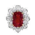 wholesale GRC Lab-Grown Ruby, High-Carbon Diamond, Gold-Plated 925 Silver Floral Ring with Rose Cut for Women-0-0