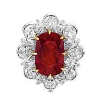 wholesale GRC Lab-Grown Ruby, High-Carbon Diamond, Gold-Plated 925 Silver Floral Ring with Rose Cut for Women-GRC-cultivated rubies  110 catties or less US size 6 (Hong Kong size 12-13 EU size 52) Ring length approximately 52mm