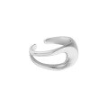 wholesale S925 sterling silver double-layered hollow-out matte antique Korean-style versatile ring for women, ins-0-5