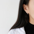 wholesale S925 pure silver HEH212 Korean-style chic fashion micro-paved diamond circle earrings earrings-0-3