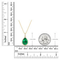 S925 Sterling Silver Emerald-Cut Drop Necklace, Wholesale Supplier-Teardrop-shaped gemstone necklace [K gold]  925 silver