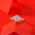 925 Sterling Silver Crown Six-Prong Moissanite Ring, Fashion Jewelry, Ready to Ship-0-2