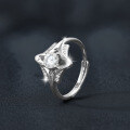 S925 Sterling Silver Moissanite Ring for Women, Niche Open Design, Cross-border Direct Supply-0-0