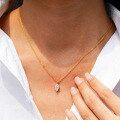 14K Gold Plated 925 Silver Moissanite Pendant Necklace for Women, Cross-Border Supply-0-0